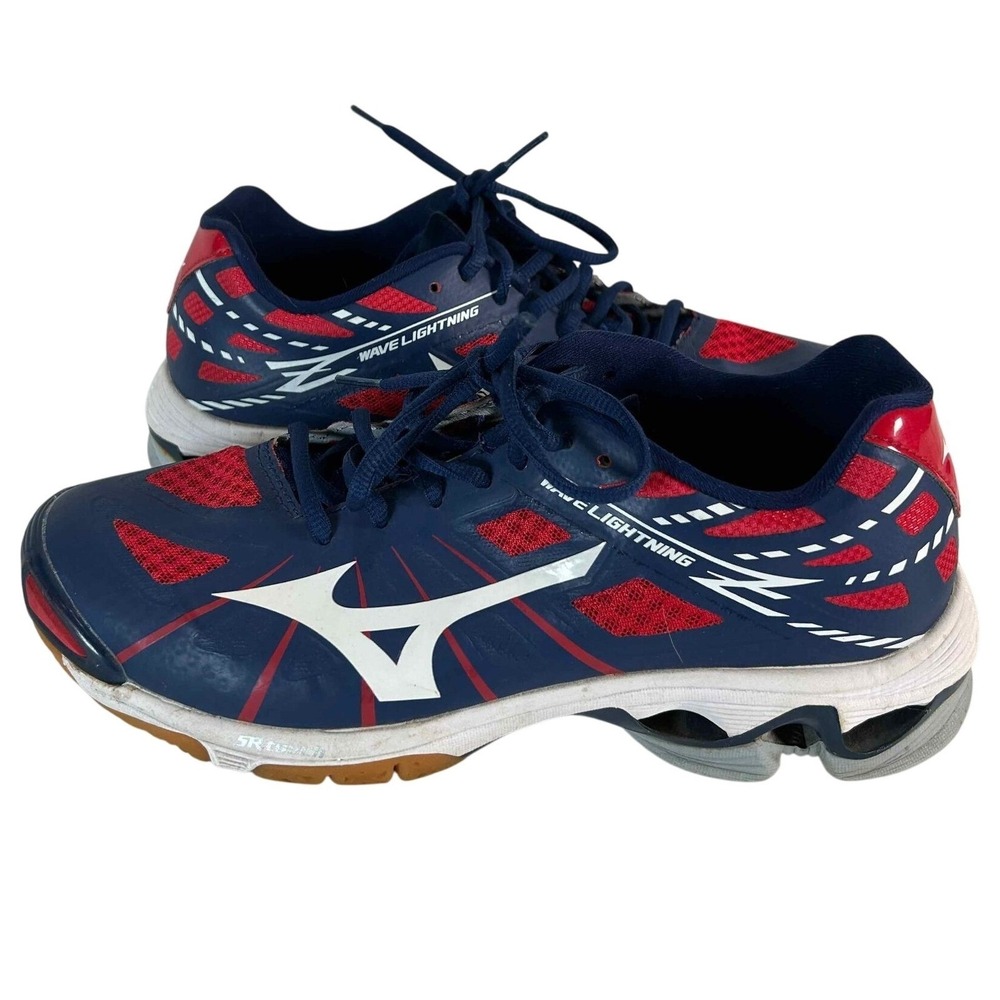 Mizuno Wave Lightning Z Womens 9.5 Volleyball Shoes Navy Blue Red V1GC150002